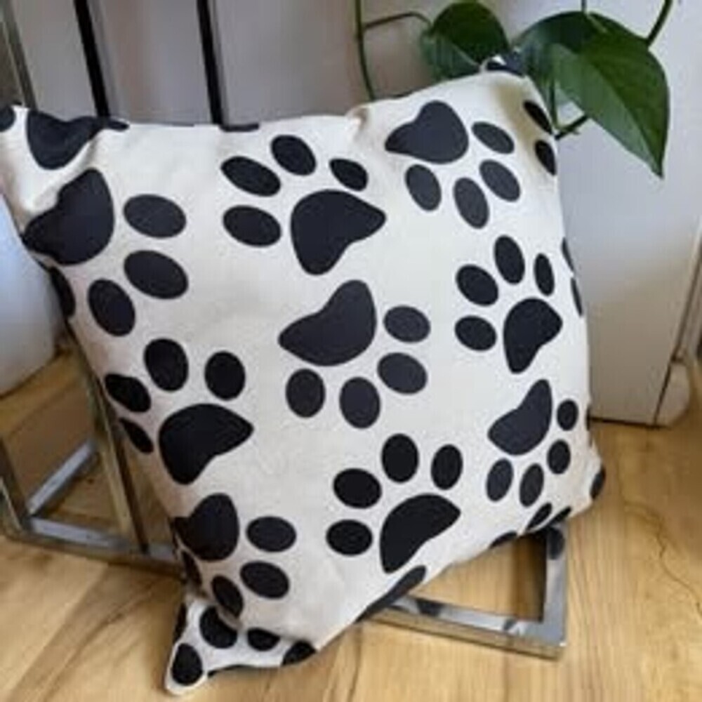 Pet Paw Print throw pillow